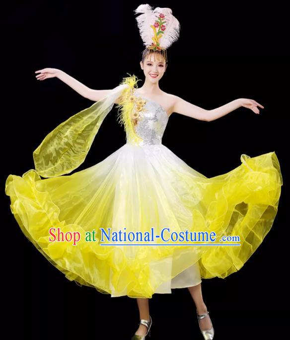 Opening Dance Big Swing Skirt Dance Costume Female Stage Modern Dance Dress Accompaniment Dance Costume Long Skirt