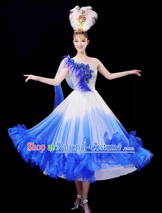 Opening Dance Big Swing Skirt Performance Costume Female Singer Dancer Big Skirt Classical Dance Costume Modern Long Skirt