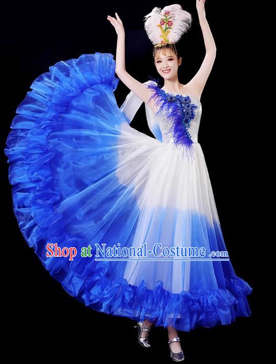 Opening Dance Big Swing Skirt Performance Costume Female Singer Dancer Big Skirt Classical Dance Costume Modern Long Skirt