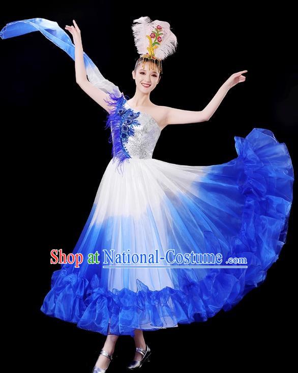 Opening Dance Big Swing Skirt Performance Costume Female Singer Dancer Big Skirt Classical Dance Costume Modern Long Skirt