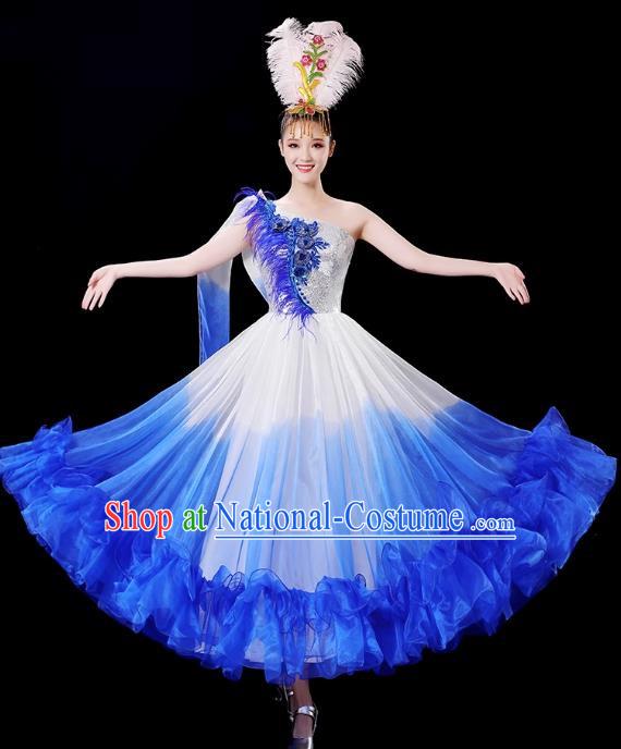 Opening Dance Big Swing Skirt Performance Costume Female Singer Dancer Big Skirt Classical Dance Costume Modern Long Skirt