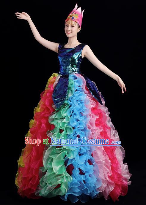 Opening Dance Big Swing Skirt Costume Modern Dance Performance Square Dance Costume Dance Clothes Adult Female