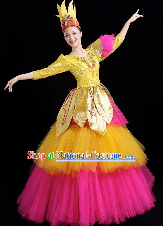 Opening Dance Big Swing Skirt Spring Festival Evening Stage Dance Costume Modern Dance Big Skirt Performance Costume Female