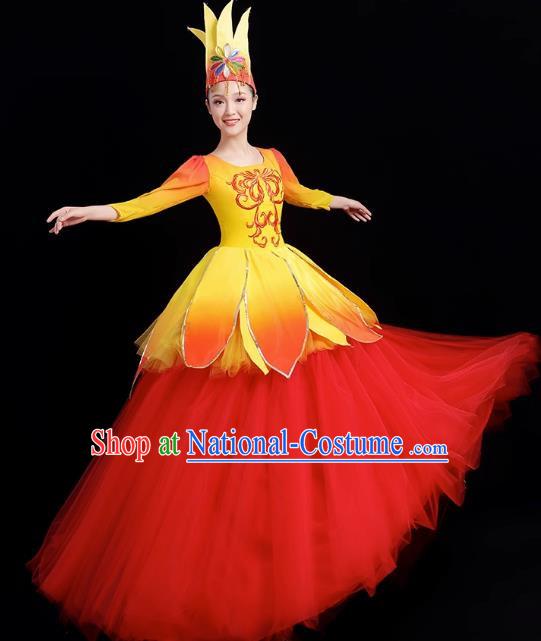 Opening Dance Big Swing Skirt Performance Costume Female Modern Dance Costume Long Skirt Singing Dancer Big Skirt