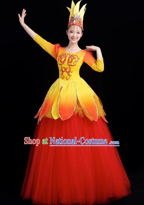 Opening Dance Big Swing Skirt Performance Costume Female Modern Dance Costume Long Skirt Singing Dancer Big Skirt