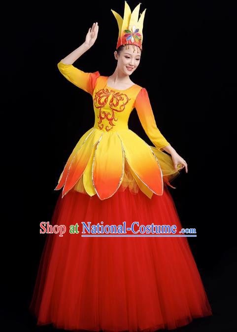 Opening Dance Big Swing Skirt Performance Costume Female Modern Dance Costume Long Skirt Singing Dancer Big Skirt