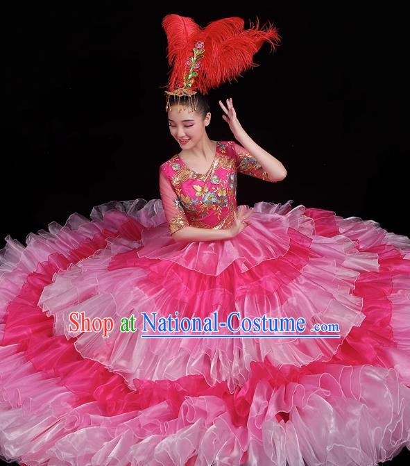 Opening Dance Big Swing Skirt Performance Costume Female Big Skirt Classical Dance Costume Modern Dance Long Skirt