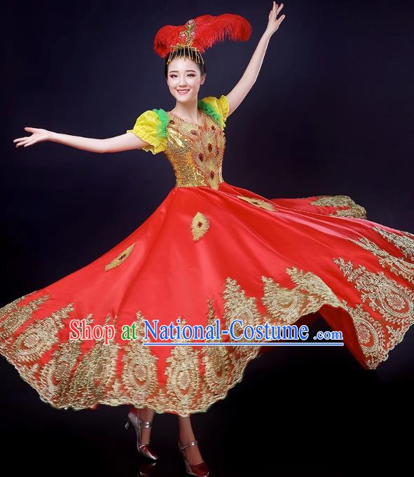 Opening Dance Big Swing Skirt Performance Costume Large Stage Classical Dance Costume Female Modern Dance Song Dancer Dress