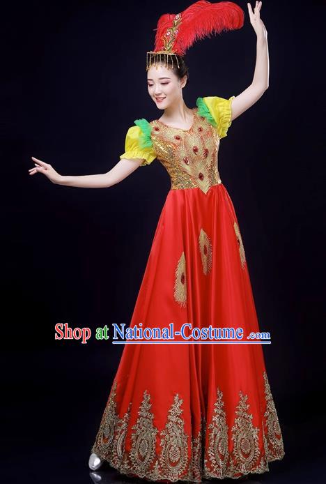 Opening Dance Big Swing Skirt Performance Costume Large Stage Classical Dance Costume Female Modern Dance Song Dancer Dress