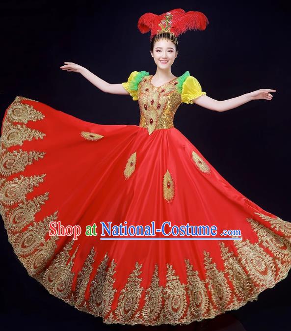 Opening Dance Big Swing Skirt Performance Costume Large Stage Classical Dance Costume Female Modern Dance Song Dancer Dress