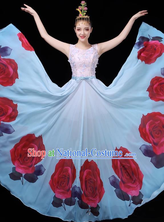 Opening Dance Big Swing Skirt Performance Costume Female Classical Dance Costume Large Stage Modern Chorus