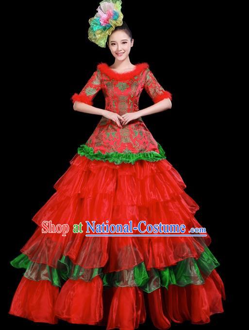 Opening Dance Big Swing Skirt Performance Costume Female Modern Dance Costume Adult Dancer Skirt