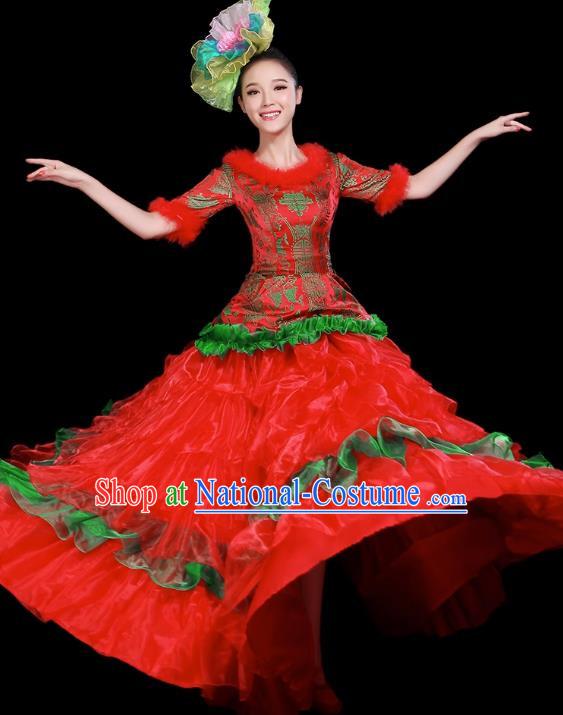 Opening Dance Big Swing Skirt Performance Costume Female Modern Dance Costume Adult Dancer Skirt