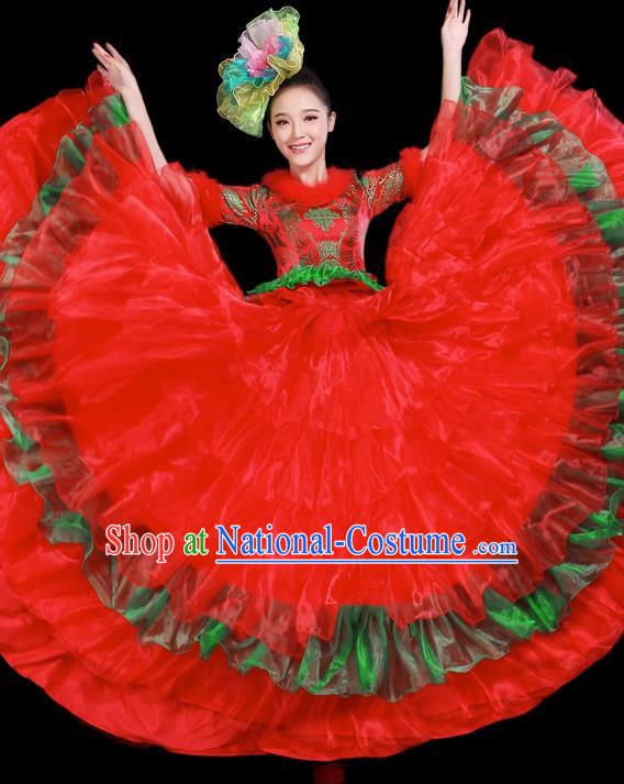 Opening Dance Big Swing Skirt Performance Costume Female Modern Dance Costume Adult Dancer Skirt