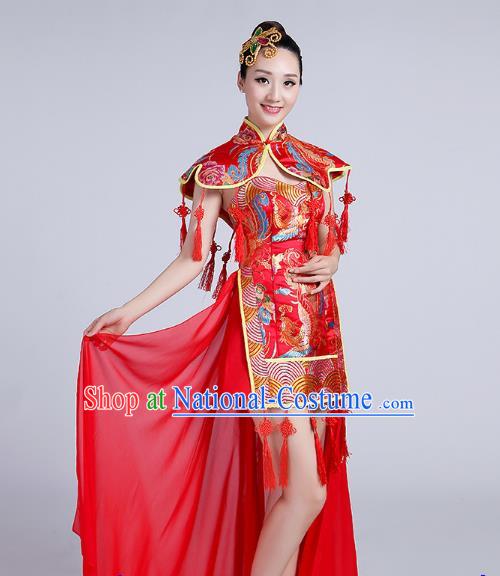 Modern Dance Costumes Chinese Style Ethnic Classical Dance Costumes Yangko Costumes Drumming Costumes Fan Dance