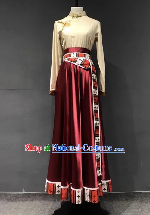 Tibetan Clothing Women Chinese Minority Style Practice Clothing Grade Examination Clothing