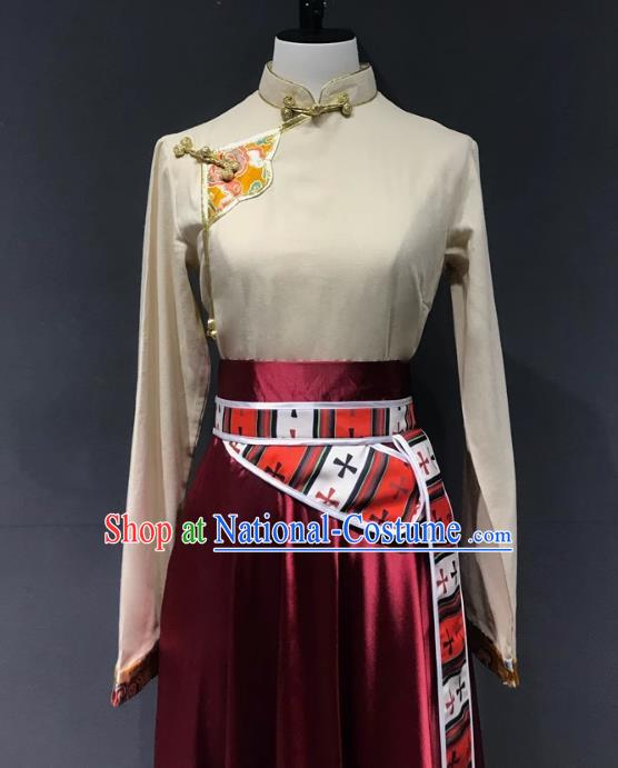 Tibetan Clothing Women Chinese Minority Style Practice Clothing Grade Examination Clothing