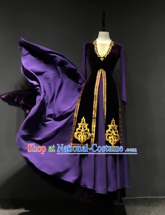 Xinjiang Dance Double Layer Performance Costumes Chinese Minority Uyghur Performance Costumes