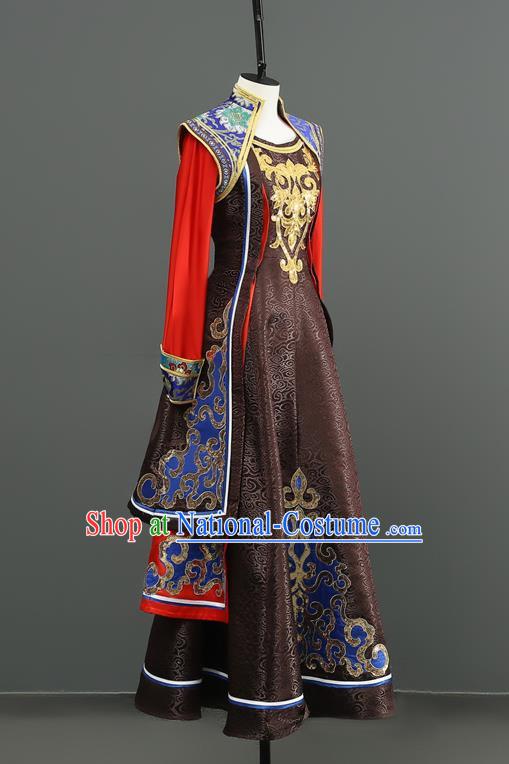 Mongolian Dance Costume Performance Costume Set Female Art Test Practice Clothes Large Swing Skirt