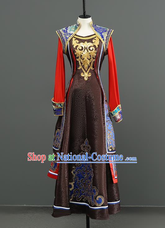 Mongolian Dance Costume Performance Costume Set Female Art Test Practice Clothes Large Swing Skirt