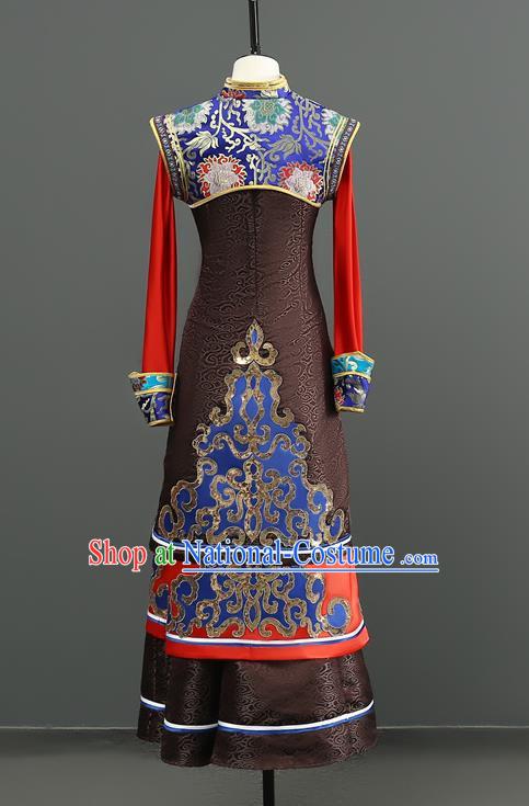 Mongolian Dance Costume Performance Costume Set Female Art Test Practice Clothes Large Swing Skirt