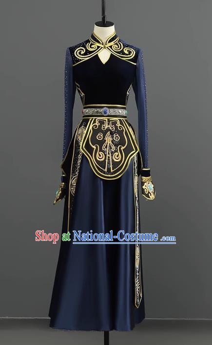 Mongolian Dance Costume Performance Suit Set Women National Costume Art Test Practice Suit Large Swing Skirt