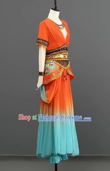 Classical Dance Dunhuang Flying Elegant Rebound Pipa Chinese Exotic Dunhuang Costumes