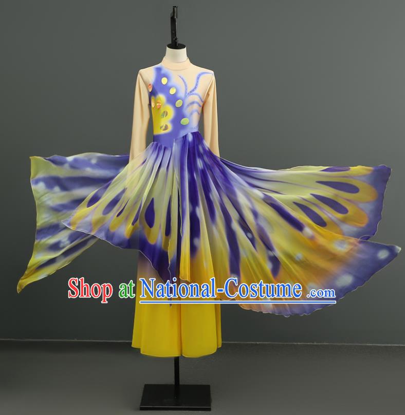 Classical Dance Performance Costume Female Elegant Fan Dance Eighteen Huan Butterfly Art Test Dance Costume Purple