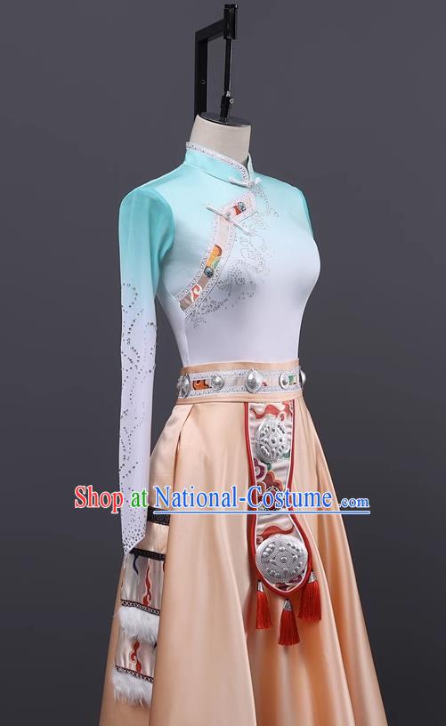 Tibetan Dance Performance Clothing Large Skirt Class Clothing Classroom Practice Clothing Art Test Performance Clothing Tibetan Robe