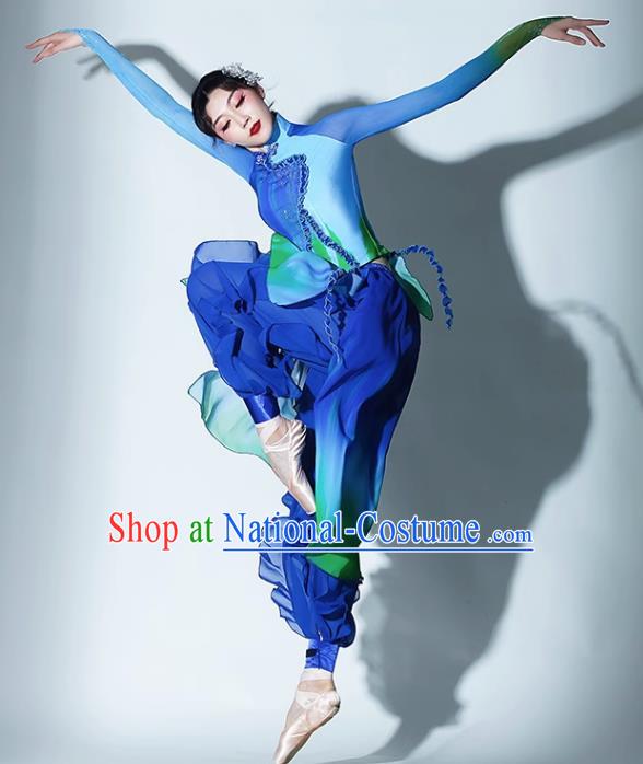 A Big River Dance Costume Fan Dance Costume Suit Performance Costume Classical Dance Practice Suit