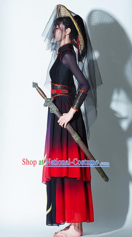 Sword Dance Costume Chivalrous Hanfu Female Ancient Costume Chivalrous Style Female Huo Yuanjia Chivalrous Line Chinese Style Jazz Dance Costume