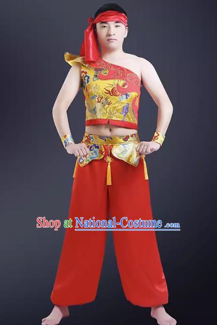 Water Drum Waist Drum Drum Costume Performance Costume National Opening Dragon Dance Lion Dance Male Adult Modern Chinese Style Yangko Costume