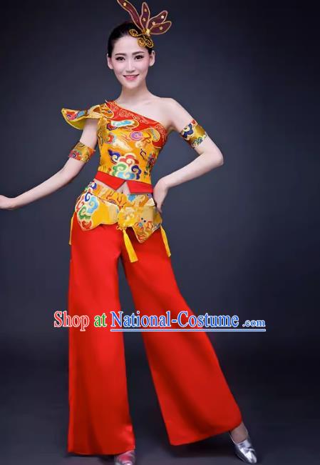 Water Drum Waist Drum Drumming Costume Performance Costume National Opening Dance Dragon And Lion Dance Female Adult Modern Chinese Style Yangko Costume