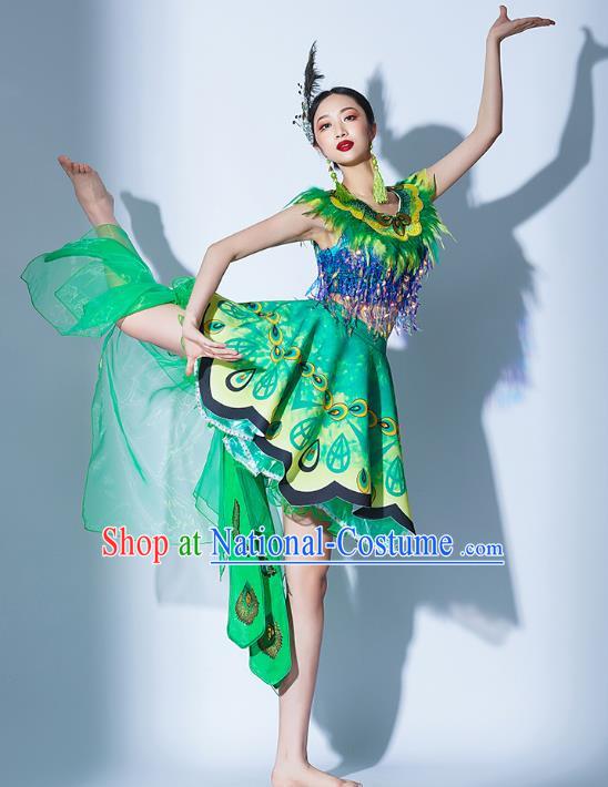 Green Parade Performance Costumes Women Group Performance Costumes Opening Dance Song Dance Performance Costume Female Tutu Skirt