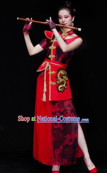 Women Group Performance Costumes Drum Performance Costumes Female Majestic Gongs Drums Water Drums Flying Performance Costumes Modern Dance