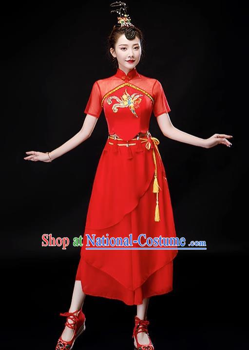 Drumming Costumes Square Dance Costumes Jiaozhou Yangko Dance Costumes Waist Drum Costumes Chinese Style Classical Dance Costumes