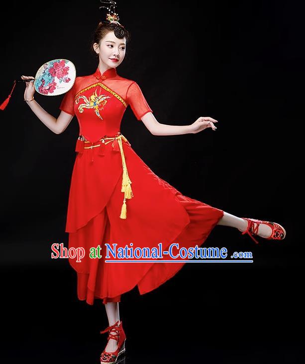 Drumming Costumes Square Dance Costumes Jiaozhou Yangko Dance Costumes Waist Drum Costumes Chinese Style Classical Dance Costumes