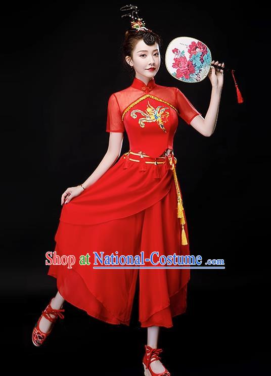 Drumming Costumes Square Dance Costumes Jiaozhou Yangko Dance Costumes Waist Drum Costumes Chinese Style Classical Dance Costumes