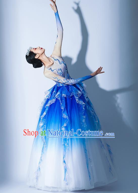 Opening Dance Big Swing Skirt Costumes Chorus Recitation Accompaniment Dance Costume Ballroom Dance Big Swing Skirt Dress