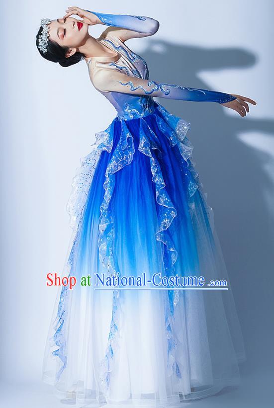 Opening Dance Big Swing Skirt Costumes Chorus Recitation Accompaniment Dance Costume Ballroom Dance Big Swing Skirt Dress