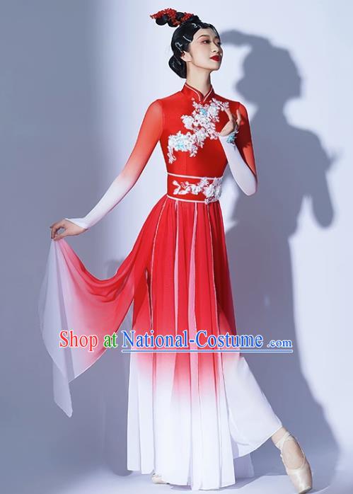 Classical Dance Jiaozhou Yangko Performance Costume Mangzhong Ancient Style Dance Clothing Practice Clothing Umbrella Dance Performance