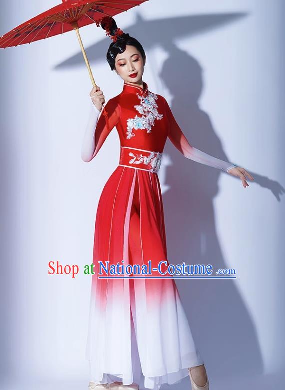 Classical Dance Jiaozhou Yangko Performance Costume Mangzhong Ancient Style Dance Clothing Practice Clothing Umbrella Dance Performance