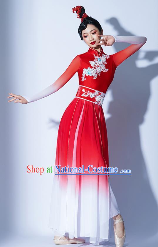 Classical Dance Jiaozhou Yangko Performance Costume Mangzhong Ancient Style Dance Clothing Practice Clothing Umbrella Dance Performance