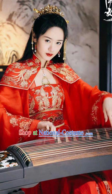 China Traditional Wedding Dresses Ancient Royal Infanta Costumes Romantic Drama My Sassy Princess Liu Ling Red Clothing