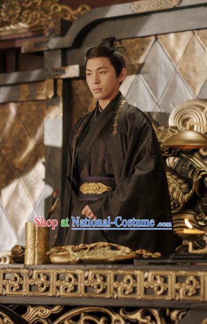 TV Series An Ancient Love Song China Qin Dynasty Emperor Hanfu Garments His Majesty Yuan Qi Black Costumes