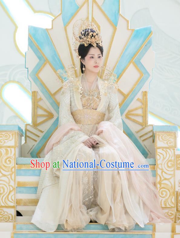 China Ancient Empress Dress Costumes Romantic Drama The Starry Love Goddess Queen Clothing