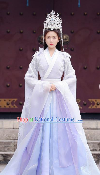 Chinese TV Series The Starry Love Queen Liguang Ye Tan Clothing Ancient Goddess Princess Dress Complete Set