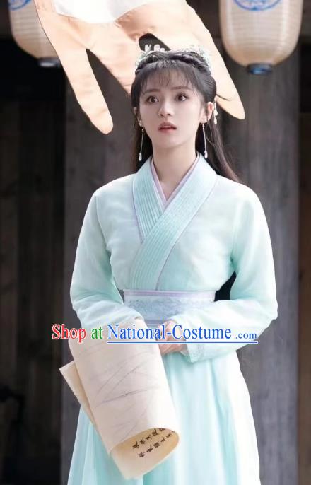 Chinese Ancient Young Beauty Green Dresses Xianxia TV Series The Starry Love Princess Zi Wu Clothing