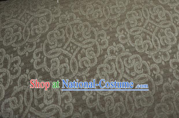 Khaki Chinese Traditional Design Brocade Fabric Ancient Hanfu Cloth Classical Lucky Clouds Pattern Material