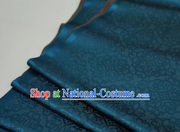 Peacock Blue Chinese Classical Lucky Clouds Pattern Material Traditional Design Brocade Fabric Ancient Hanfu Cloth